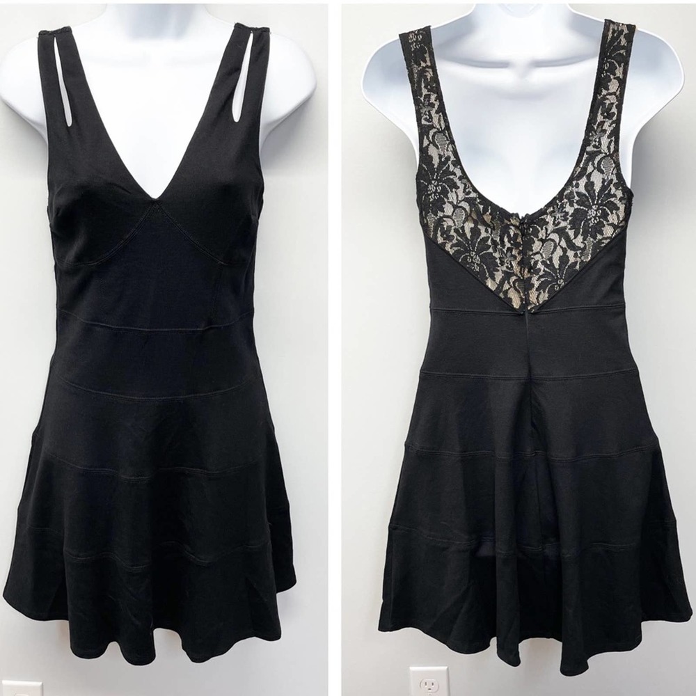 Ali & Jay LA Black Tiered Lace Mini Dress Size M